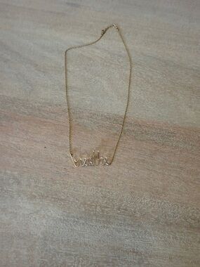 Personalized 'breathe' Script Necklace in Gold